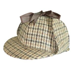 Vintage Dunn & Co Tweed Plaid Hat Wool Britain 7 1/4 59